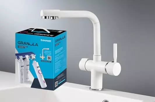 Комплект: Смеситель Granula GR-2088 арктик для кухни + Фильтр Granula ("Барьер ЭКСПЕРТ")