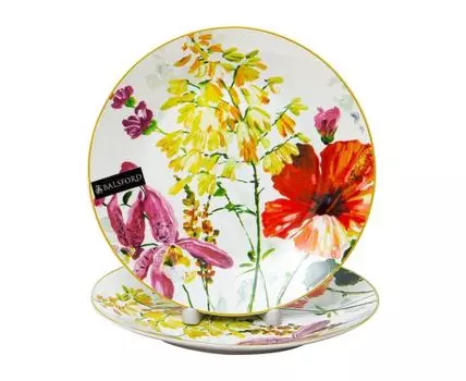 Комплект столовой посуды Акварельный букет 2 предмета