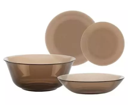 Комплект столовой посуды Амбьянте Эклипс 19 предметов (Коричневый)
