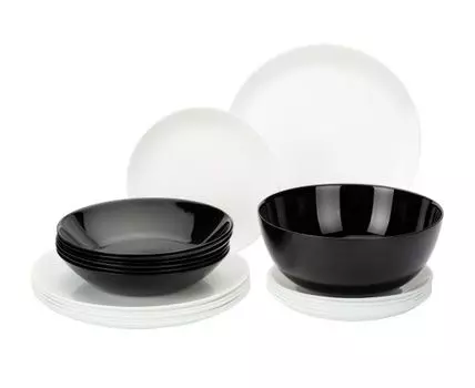 Комплект столовой посуды Дивали 19 предметов (прозрачный)