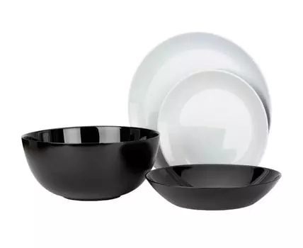 Комплект столовой посуды Дивали Гранит 19 предметов (прозрачный)