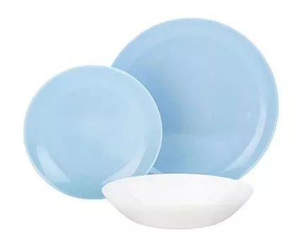 Комплект столовой посуды Дивали Light blue & White 18 предметов (Синий)