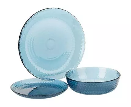 Комплект столовой посуды Идиллия Топаз 18 предметов (Синий)