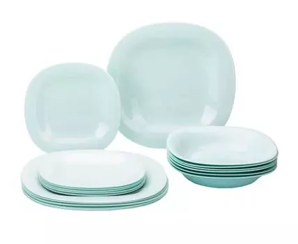 Комплект столовой посуды Карин 18 предметов (прозрачный)