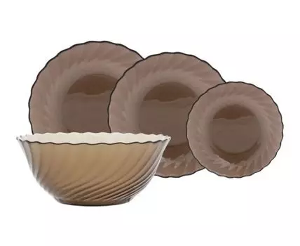 Комплект столовой посуды Океан Эклипс 19 предметов (Коричневый)