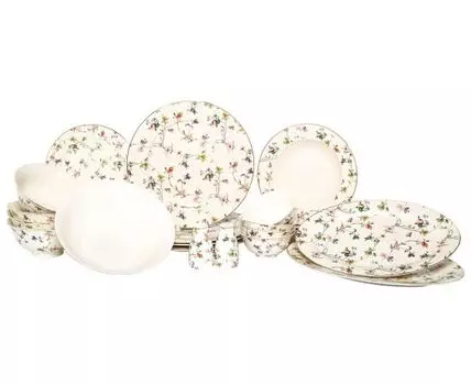 Комплект столовой посуды Зирана 25 предметов (Белый)