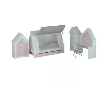 Композиция Campi №4 (Корпус - Белый, Фасад - Розовый)