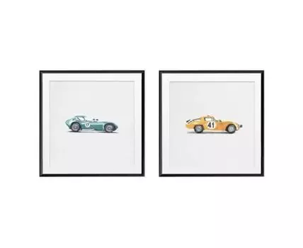 Композиция из постеров ALFA ROMEO, CHEVROLET RETRO