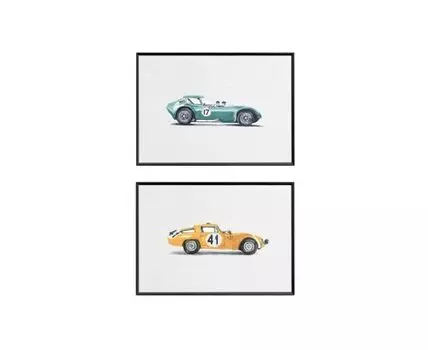 Композиция из постеров ALFA ROMEO, CHEVROLET RETRO