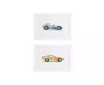 Композиция из постеров ALFA ROMEO, CHEVROLET RETRO