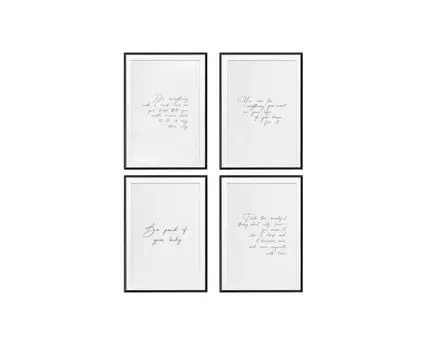 Композиция из постеров DO EVERYTHING WITH LOVE, YOU CAN DO, BE PROUD OF YOUR BODY, SELFLOVE