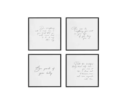 Композиция из постеров DO EVERYTHING WITH LOVE, YOU CAN DO, BE PROUD OF YOUR BODY, SELFLOVE