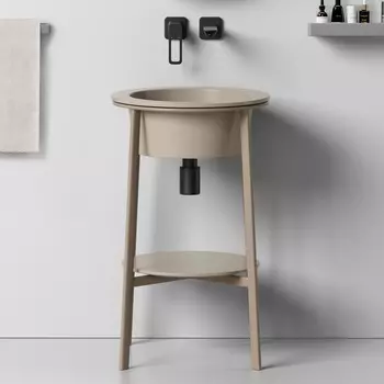 Консоль с керамической раковиной ABBER Bequem AC2630MK хаки матовый