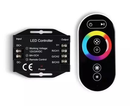 Контроллер для светодиодных лент RGB с сенсорным радио пультом 2.4G 24A 12V 288W/ 24V 576W GS11401 Ambrella Light GS