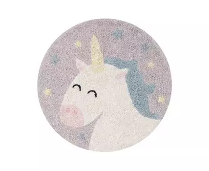 Ковер Единорог (розовый, с принтом)
