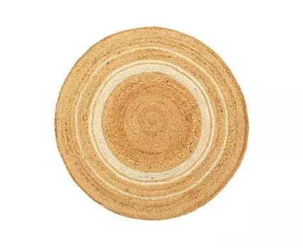 Ковер из джута круглый с вставками