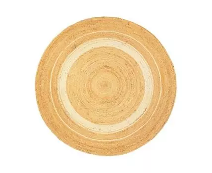 Ковер из джута круглый с вставками