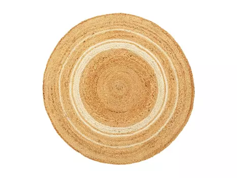 Ковер из джута круглый с вставками