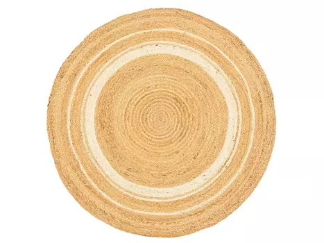 Ковер из джута круглый с вставками