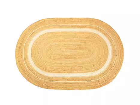 Ковер из джута овальный с вставками