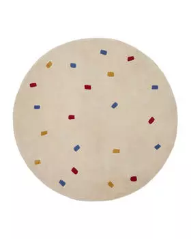 Ковер Luli белый хлопок с разноцветными точками 120 см