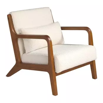 Кресло 5100/DC1580 с тканевой обивкой и деревянной конструкцией цвета ореха