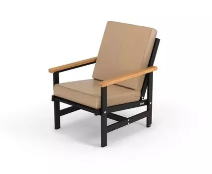 Кресло алюминиевое с деревянными подлокотниками Scandi