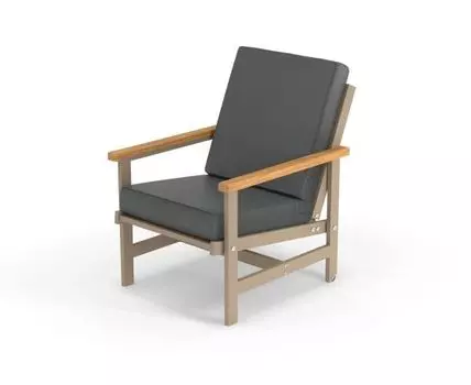 Кресло алюминиевое с деревянными подлокотниками Scandi