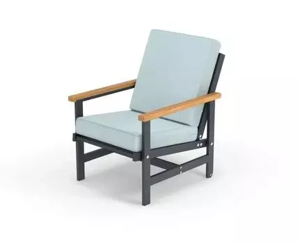 Кресло алюминиевое с деревянными подлокотниками Scandi