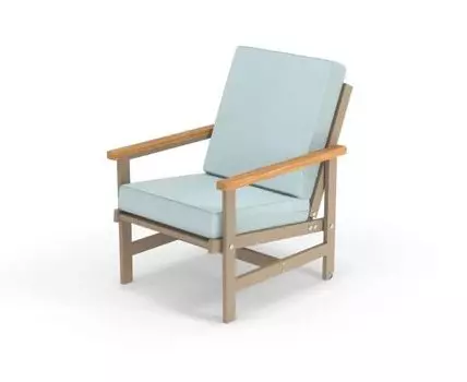 Кресло алюминиевое с деревянными подлокотниками Scandi