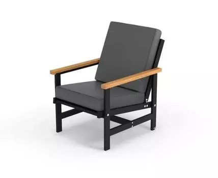 Кресло алюминиевое с деревянными подлокотниками Scandi