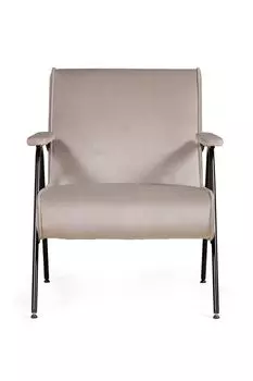 Кресло Andy с мягкими подлокотниками, бархат пепельно-бежевый 25