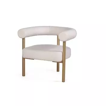 Кресло Biggi, букле Turin ivory / опоры золото