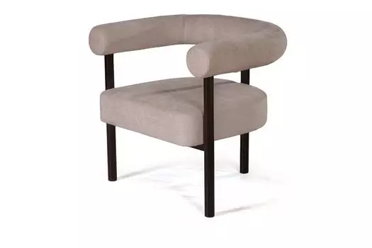 Кресло Biggi, шенилл Puffy beige / опоры черные