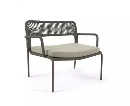 Кресло Cailin из зеленого шнура с оцинкованной сталью