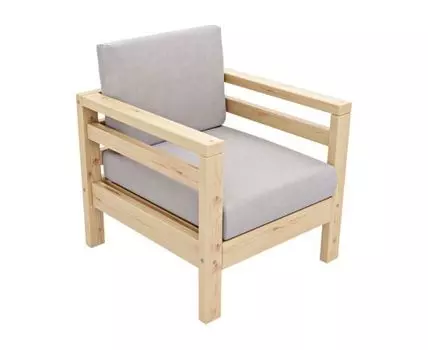 Кресло Домино (82, 80, Пенополиуретан, Серый, 69)