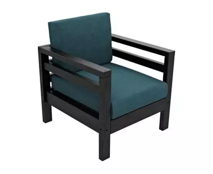 Кресло Домино (82, 80, Пенополиуретан, Синий, 69)