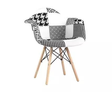 Кресло DSW пэчворк черно-белое