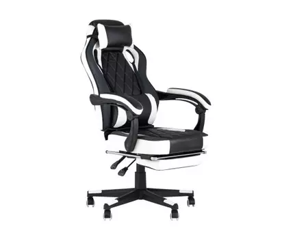 Кресло игровое TopChairs Virage черно-белое