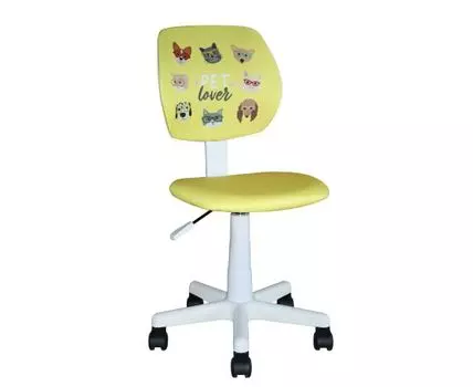 Кресло компьютерное детское ЛОЛО Pet Lover желтый пластик белый