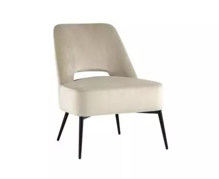 Кресло лаунж Бостон велюр бежевый