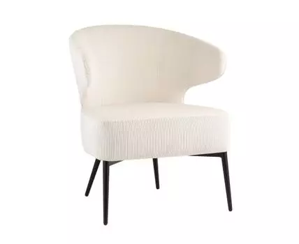 Кресло лаунж Royal Stripes велюр молочный