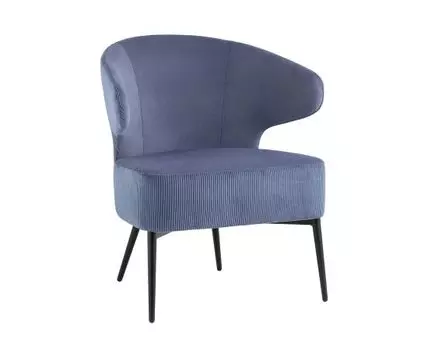 Кресло лаунж Royal Stripes велюр синий