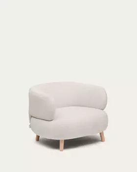 Кресло Luisa из шенилла перламутрового цвета с ножками из массива бука,