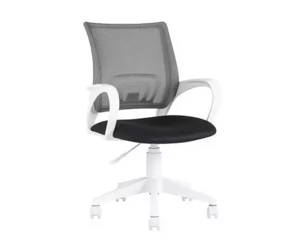 Кресло офисное TopChairs ST-BASIC-W серый крестовина пластик белый