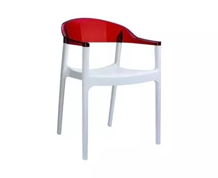 Кресло пластиковое Carmen (белый, красный, 49)
