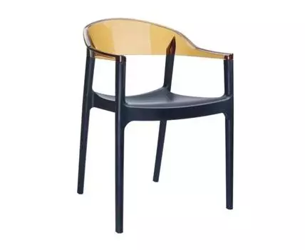 Кресло пластиковое Carmen (черный, коричневый, 49)