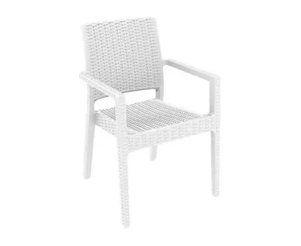 Кресло пластиковое плетеное Ibiza (Белый, 58)