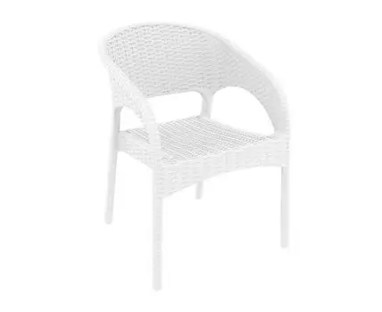 Кресло пластиковое плетеное Panama (Белый, 58)