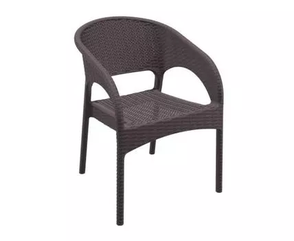Кресло пластиковое плетеное Panama (Коричневый, 58)
